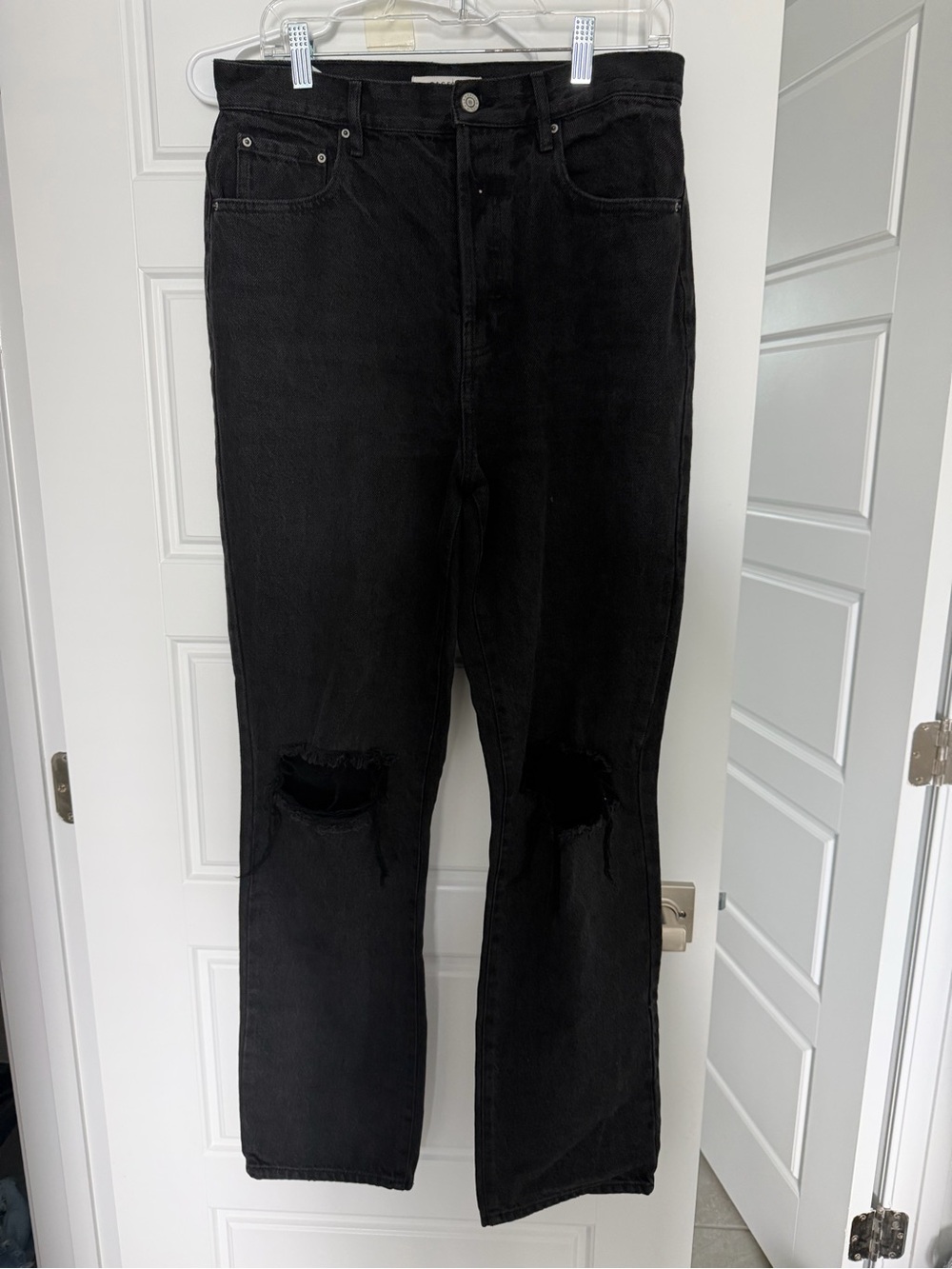 PacSun Black Straight Leg Distressed Jeans
